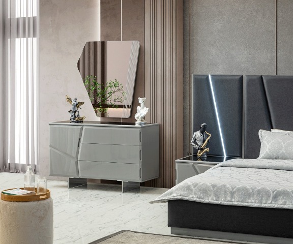 Серая спальня в стиле АРТ-Деко Лима, AYHA