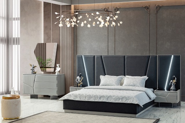 Серая спальня в стиле АРТ-Деко Лима, AYHA Серая спальня в стиле АРТ-Деко Лима, AYHA
