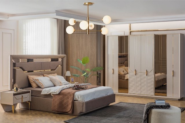 Бежевая мебель для спальни Оптимус, CAND Бежевая мебель для спальни Оптимус, CAND