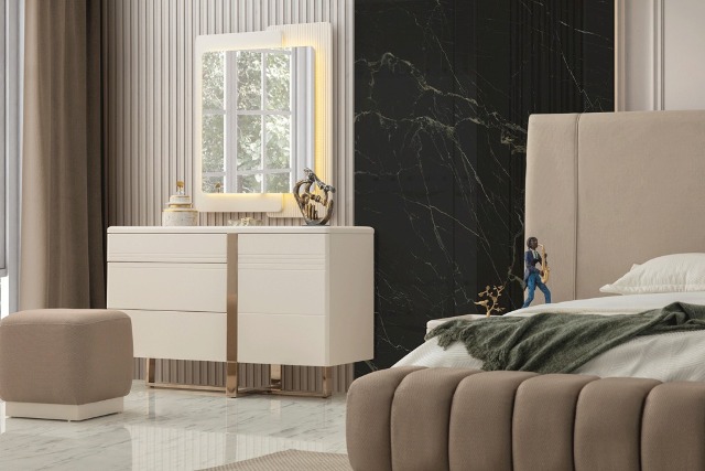 Кремовая современная мебель для спальни Осло, AYHA Кремовая современная мебель для спальни Осло, AYHA