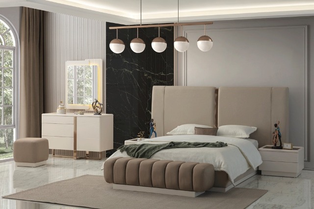 Кремовая современная мебель для спальни Осло, AYHA Кремовая современная мебель для спальни Осло, AYHA