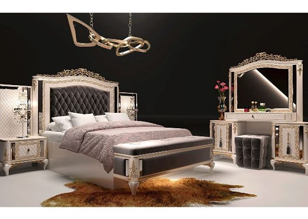 Белая спальня с золотом Алмаз, DAS