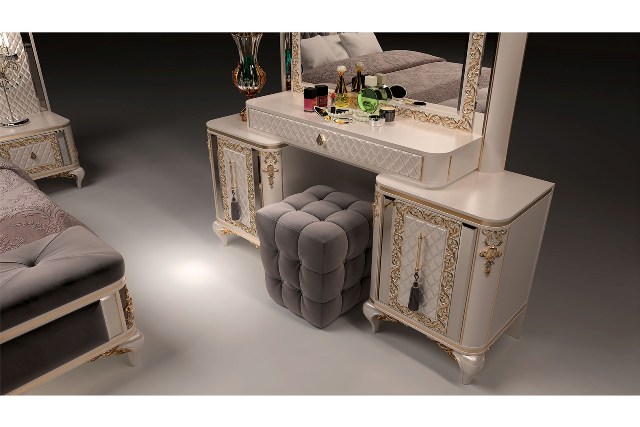 Белая спальня с золотом Алмаз, DAS