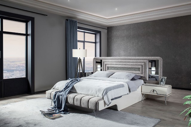 Спальня Роза с серым декором, CAND Спальня Роза с серым декором, CAND