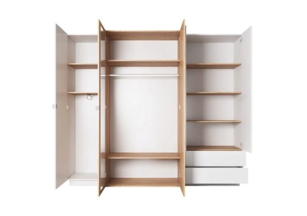 Белый пятидверный шкаф Куб 3D, Польша