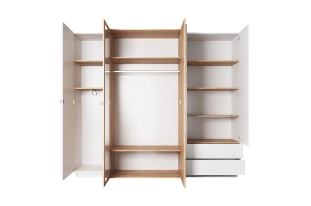 Белый пятидверный шкаф Куб 3D, Польша