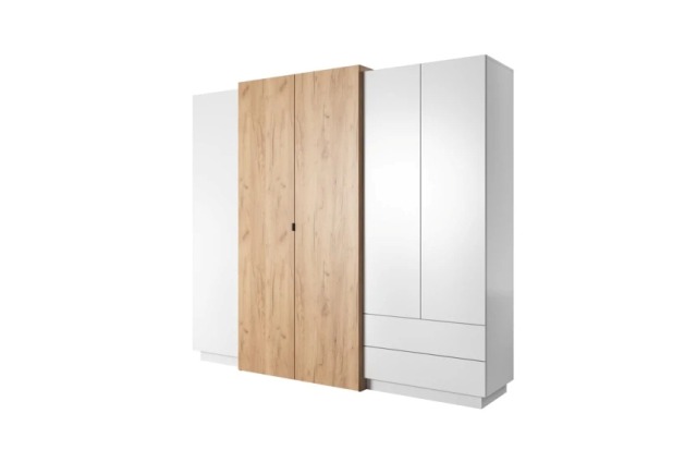 Белый пятидверный шкаф Куб 3D, Польша