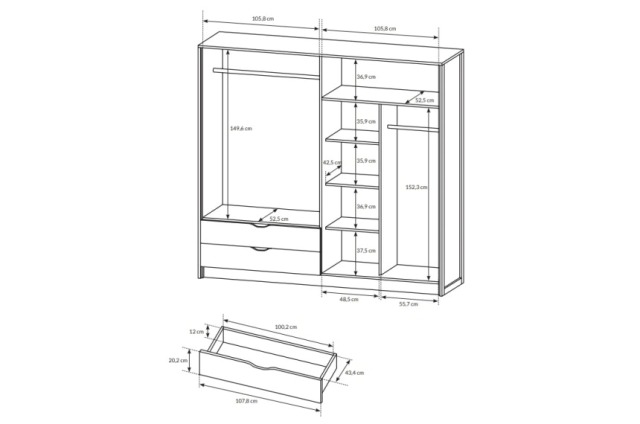 Четырехдверный современный шкаф Арден, Польша
