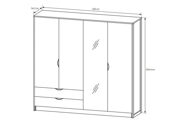 Четырехдверный современный шкаф Арден, Польша