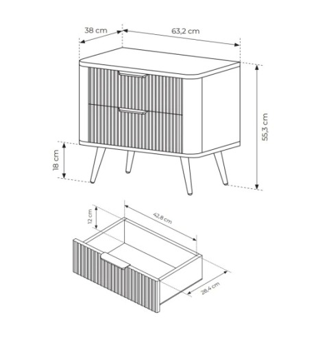 Бежевая прикроватная тумбочка Ланте, Перфект