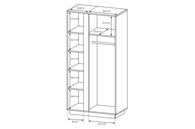 Двухдверный шкаф Арко дуб артизан, Польша
