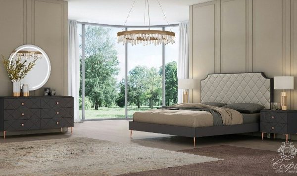 Серая спальня в стиле модерн Толедо