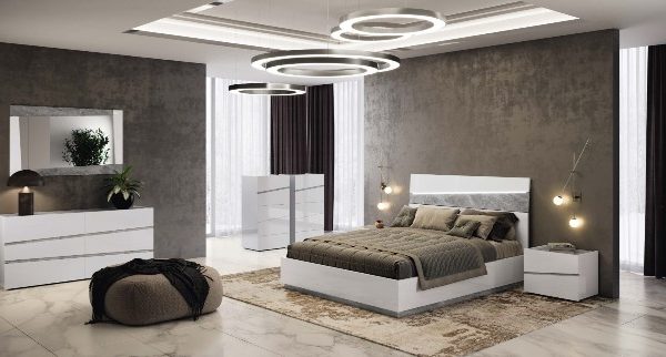 Белая итальянская мебель в спальню ALBA