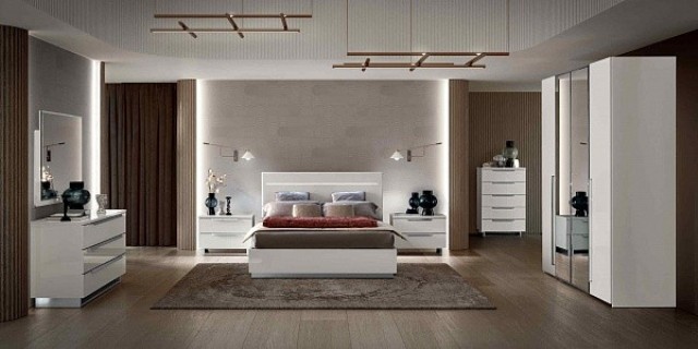 Белая глянцевая спальня KIMERA, Италия Белая глянцевая спальня KIMERA, Италия