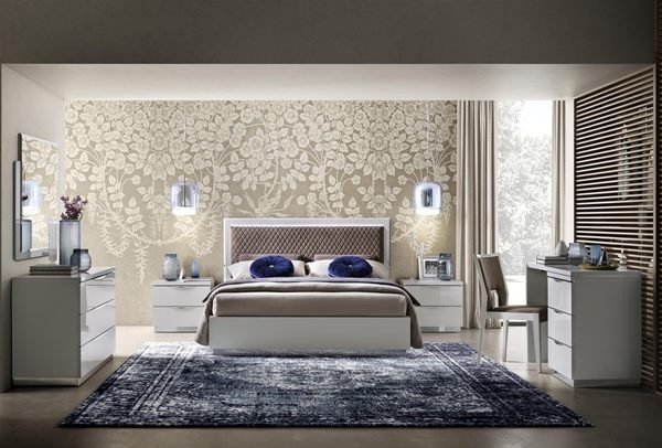 Итальянская белая глянцевая спальня Онда