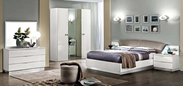 Итальянская белая глянцевая спальня Онда Итальянская белая глянцевая спальня Онда
