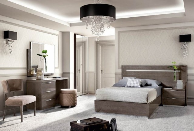 Ореховая итальянская мебель в спальню Платинум, PLATINUM