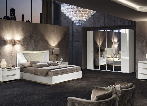Белая итальянская спальня SMART WHITE, Кемелгруп