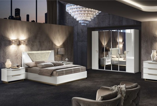 Белая итальянская спальня SMART WHITE, Кемелгруп Белая итальянская спальня SMART WHITE, Кемелгруп