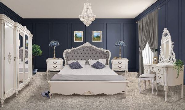 Белая румынская мебель для спальни Изабелла
