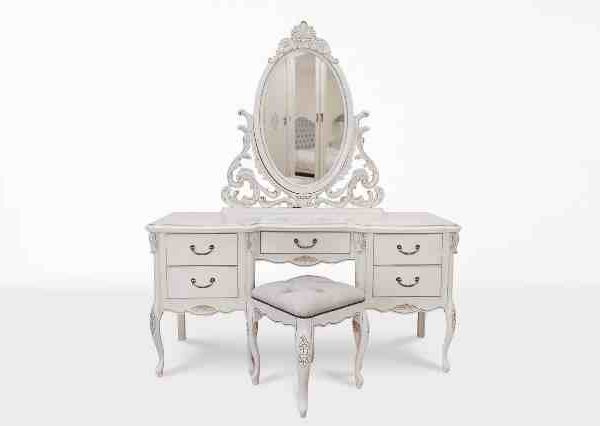 Белый резной туалетный столик Изабелла, Румыния