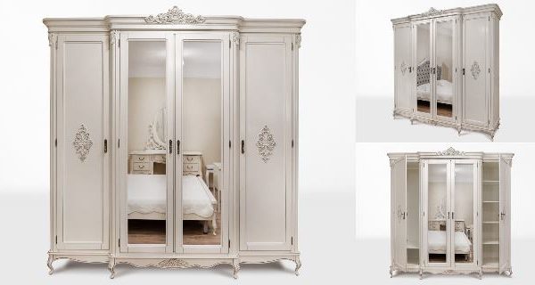 Белая румынская мебель для спальни Изабелла