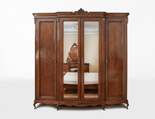 Ореховый шкаф для одежды Изабелла
