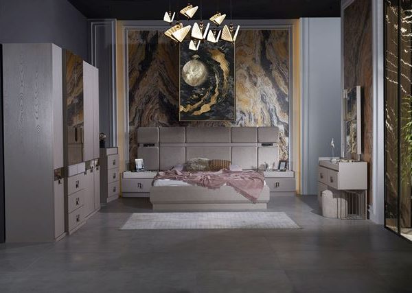 Серая современная спальня Лара Галакси