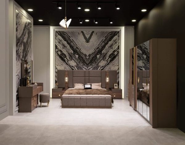 Коричневая спальня Лотос в стиле модерн Галакси