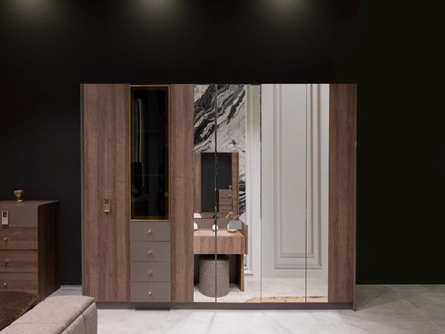 Коричневая спальня Лотос в стиле модерн Галакси