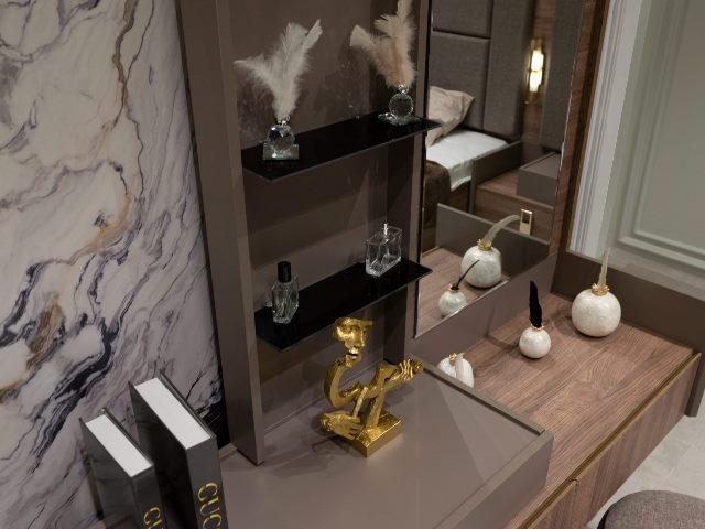 Коричневая спальня Лотос в стиле модерн Галакси