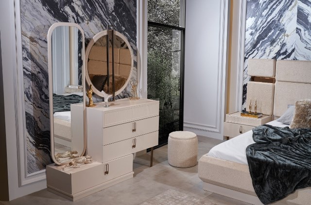 Кремовая современная мебель для спальни Осло, Галакси Кремовая современная мебель для спальни Осло, Галакси