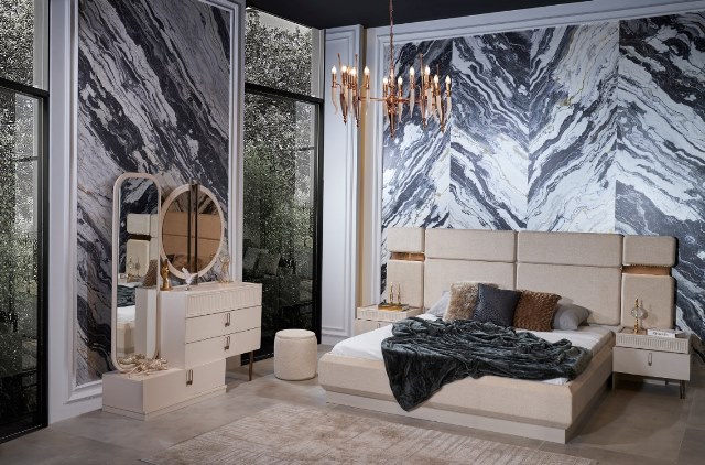 Кремовая современная мебель для спальни Осло, Галакси Кремовая современная мебель для спальни Осло, Галакси