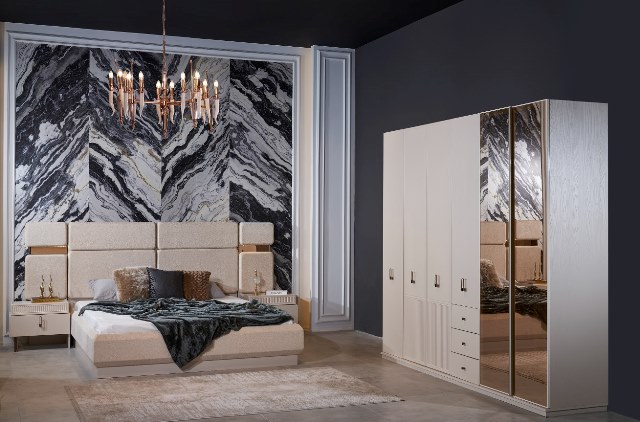 Кремовая современная мебель для спальни Осло, Галакси Кремовая современная мебель для спальни Осло, Галакси