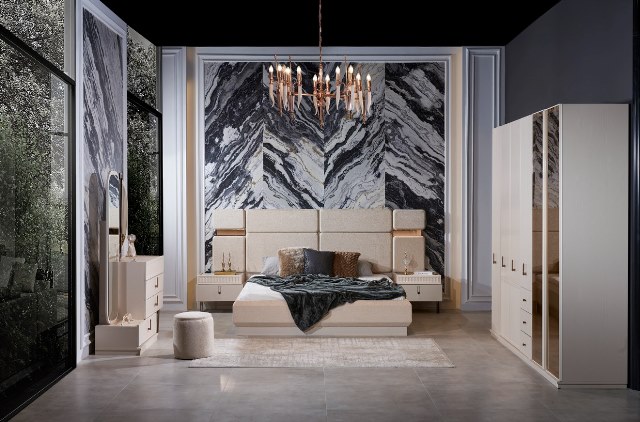 Кремовая современная мебель для спальни Осло, Галакси Кремовая современная мебель для спальни Осло, Галакси