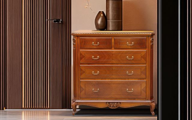 Коричневая румынская спальня Виктория Люкс