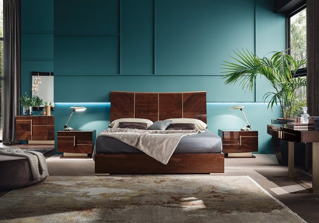 Ореховая глянцевая спальня Белажио , Bellagio, Альф Ореховая глянцевая спальня Белажио , Bellagio, Альф