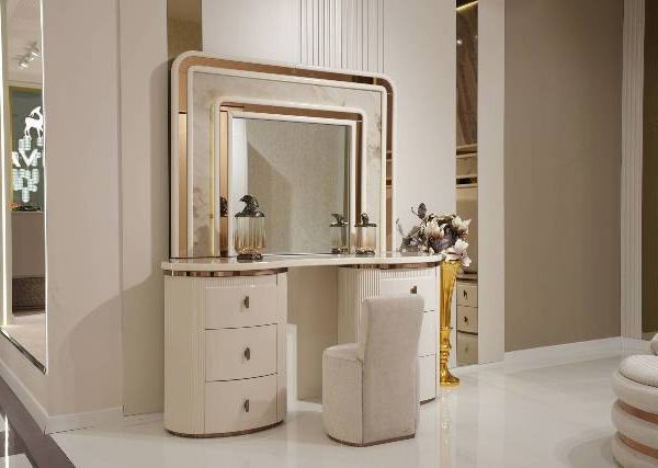 Белая мебель для спальни Рио с золотом, Dasell