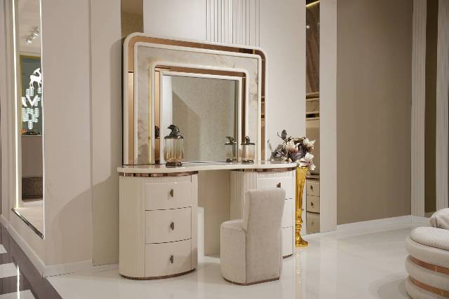 Белая мебель для спальни Рио с золотом, Dasell