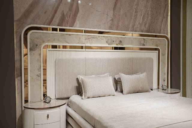 Белая мебель для спальни Рио с золотом, Dasell