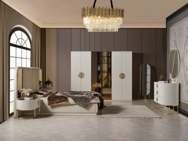 Белая спальня Gucci Гуччи с золотом, Green