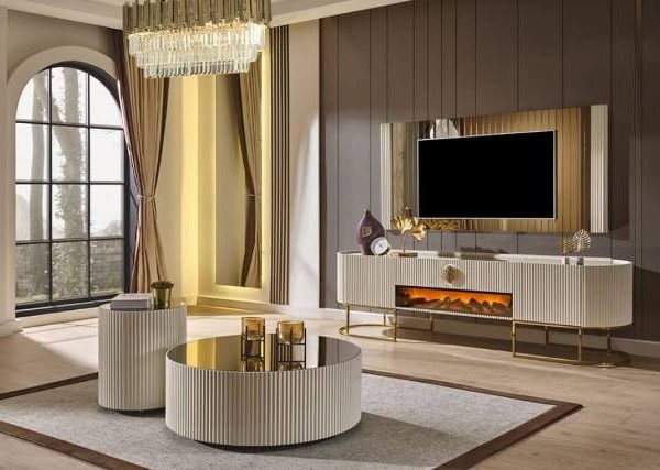 ТВ Тумба с камином Gucci, Грин