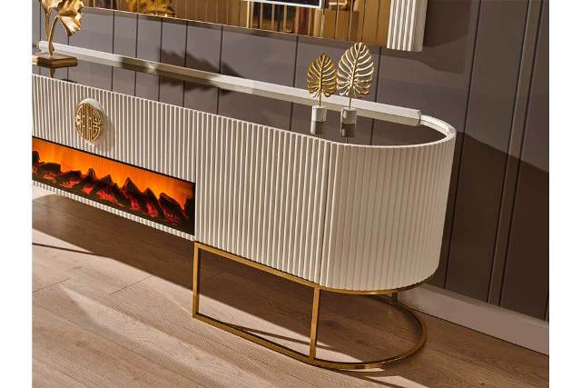 ТВ Тумба с камином Gucci, Грин