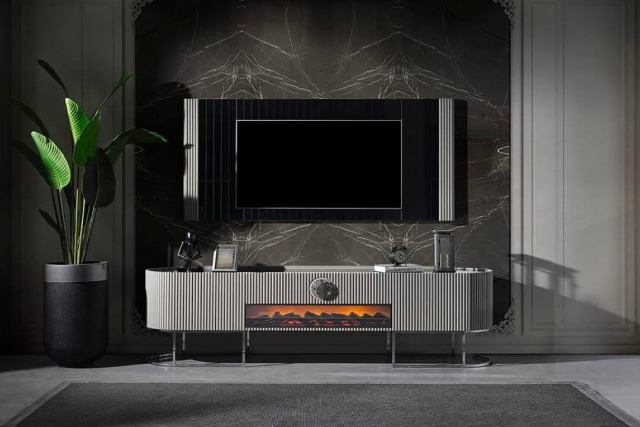 ТВ Тумба с камином Gucci, Грин