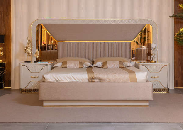 Бежевая спальня Асос с золотом, NERO