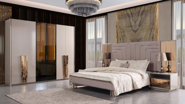 Спальня с золотыми фасадами Берлин, INFAVORI Спальня с золотыми фасадами Берлин, INFAVORI