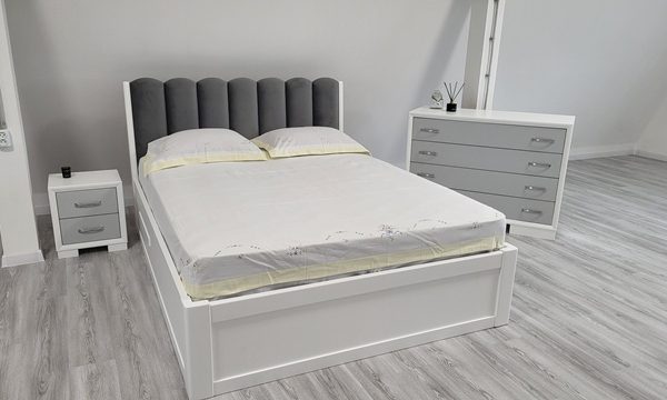 Белая кровать с подъемным механизмом Мэлоди