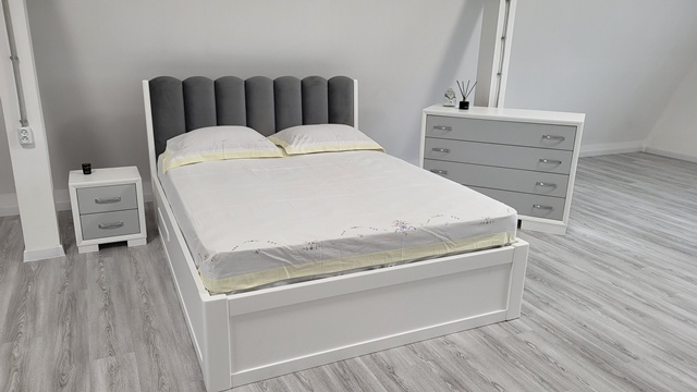 Белая кровать с подъемным механизмом Мэлоди Белая кровать с подъемным механизмом Мэлоди