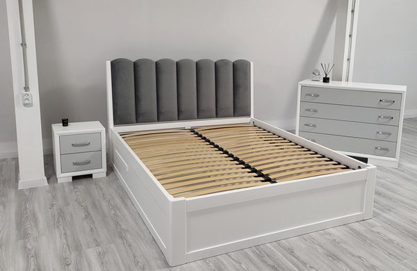 Белая кровать с подъемным механизмом Мэлоди