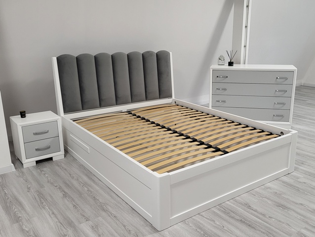 Белая кровать с подъемным механизмом Мэлоди